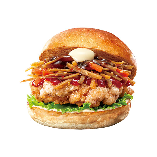 旨辛鶏ごぼうバーガー